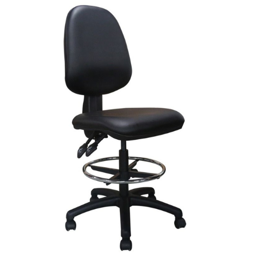 כסא עבודה דגם ליאור שרטט דמוי עור שחור