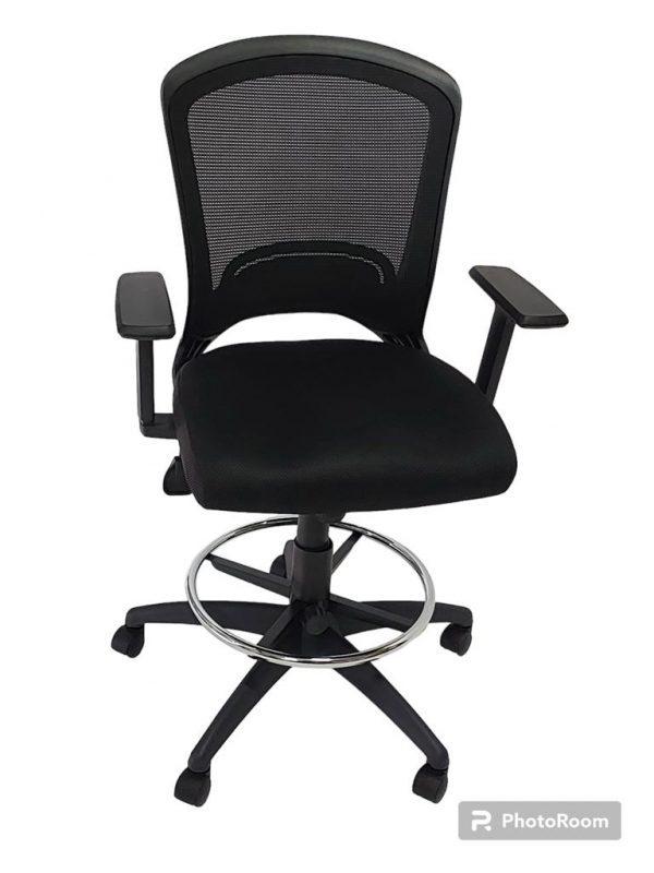 ⁦כסא עבודה דגם אלפא שרטט שחור⁩ – תמונה ⁦2⁩